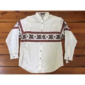 New NWT Vintage Cristina Panhandle Southwestern Cotton Long Sleeve Shirt L 46"